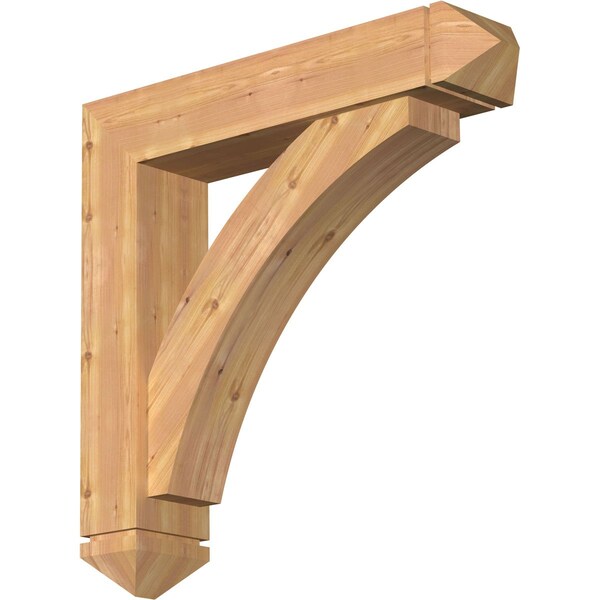 Ekena Millwork Thorton Arts and Crafts Smooth Bracket w/ Offset Brace, Western Red Cedar, 7 1/2"W x 36"D x 36"H BKT0806X36X36THR03SWR - main